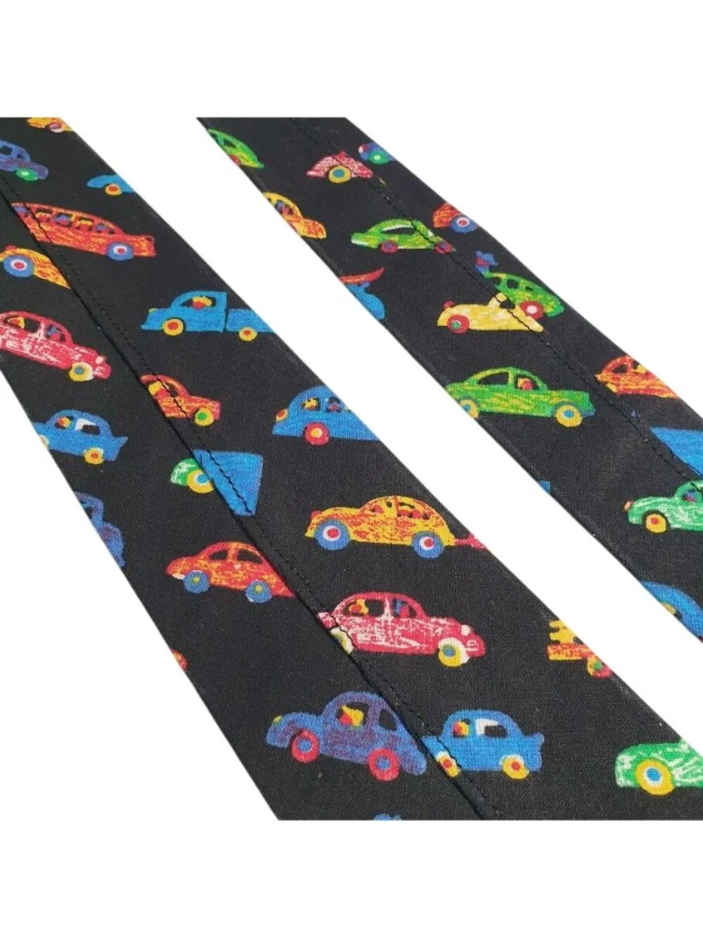 Handmade Car Print Novelty Skinny Cotton Necktie 56 x 3.25 School Teacher Gift
